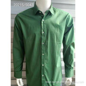 Good Price Light Green Solid Color Men's Shirts